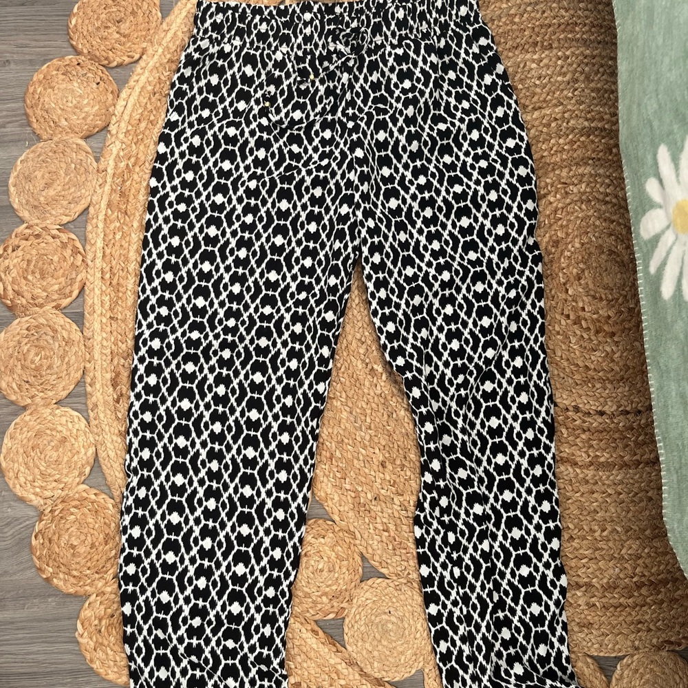 Guess Black and White Patterned Joggers